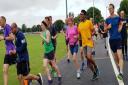 Reverend Natalie Andrews, the vicar of St George's Parish Church in Littleport,  is pictured (wearing pink) at Littleport parkrun in January.