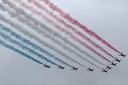 The Red Arrows captured flying over RAF Wyton.