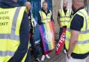 Aslef members on a picket line during strike action earlier in 2022