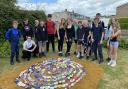 The students created the community snake at St Andrew's Church in Witchford.
