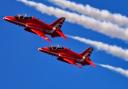 The Red Arrows flying over Ely, East Cambridgeshire.