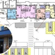 Work to improve Ely railway station (inset) are due to begin this spring. Pictured is what the plans entail in and outside of the station.