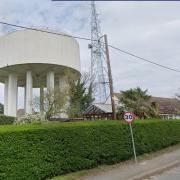 The Wilburton Road water tower in Haddenham.