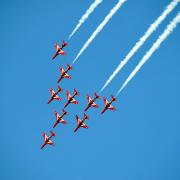 The Red Arrows will fly over Cambridgeshire.