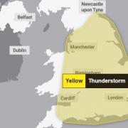 The 12-hour weather warning for thunderstorms is in force from 12pm on Thursday August 1.