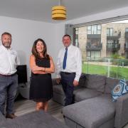 Nicky Brody, manager at the Rhys Daniels Trust (centre), with Vistry’s senior customer service manager Tom Tyler (left) and customer service director Chris Overton.