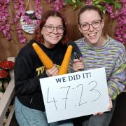 'Chaotic Genius' (Tarn Chamberlain-James, left, and Megan Blakemore, right) completed the 'War of the Roses' escape room.