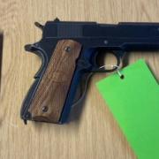 A man was arrested after police found him with a BB gun and cannabis outside Sainsbury's in Lisle Lane. 