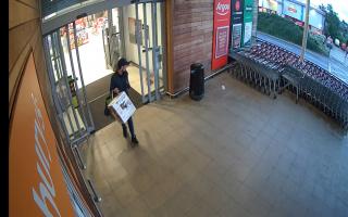 CCTV footage from July 9 when King stole the first hoover from Sainsbury’s in Ely.