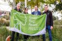 Members of the team taking care of Queen Elizabeth Olympic Park which has been awarded a Green Fllag. L-R: Chris Moran, Ruth Lin Wong Holmes, Terry Burns and Chris James.