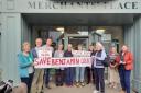 Campaigners outside Benjamin Court