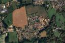 An aerial view of the site in Gayton, where 36 homes could be built