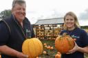 James Foskett and Jessica Church with their pumpkins