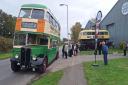 People were queuing to get on the former Ipswich and Lowestoft buses at the transport Museum.