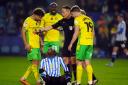 Sheffield Wednesday's Djeidi Gassama surrounded by Norwich City's Jacob Sorensen and Emiliano Marcondes during the Sky Bet Championship match at Hillsborough, Sheffield. Picture date: Tuesday November 5, 2024. PA Photo. See PA story SOCCER Sheff Wed.