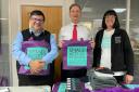 (L-R) Cllr Asif Khan, Matt Turmaine MP, and Small Acts of Kindness CEO, Lynne Misner