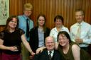 Duncan Brodie celebrating his 25 years with the EADT in 2007 with his wife Amanda and work colleagues.