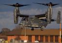 A CV-22 Osprey which are based at RAF Mildenhall had a Volvo XC-70 try and drive up its ramp