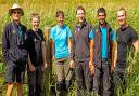 Martin Lester (far left), who is retiring after 27 years at Wicken Fen, has seen the site more than double in size during his career. Pictured is Martin with the ranger team.