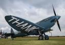 A photo-reconnaissance blue Supermarine Spitfire PL983 ‘L’, which toured the country last year in tribute to the NHS, here pictured on the airfield at IWM Duxford.