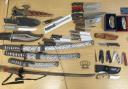 Weapons handed in during a week long amnesty by Cambs police