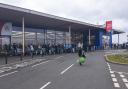 Queues outside Jack's supermarket in Chatteris on Sunday, March 15. Picture: Mark Hemment/Facebook