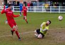 Ryan Gibbs scores the second equaliser for Ely City to make it 2-2 vs Kirkley & Pakefield.