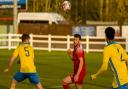 Ryan Gibbs (centre) scored for Ely City in their 2-2 draw at Long Melford in the Eastern Counties Premier Division.