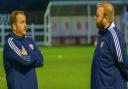 Ely City joint-managers Ben Farmer (left) and Luke McAvoy saw their team lose to league leaders Gorleston.