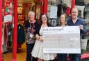 The Hereward and The Minister Tavern pubs in Ely have teamed up to raise £3,500 for the British Heart Foundation - from L-R Tanya and Alison (British Heart Foundation shop, Ely), Vicki Pac-Pomarnacki (General Manager, The Minster Tavern), Simon