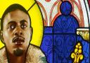 American artist Kehinde Wiley's portrait 'Saint Adelaide' is now on display at The Stained Glass Museum in Ely.