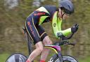 Martin Holmes was the second Ely & District rider home at the club's latest time trial event in freezing conditions