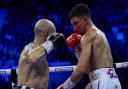 Jordan Gill in action against Kiko Martinez in London.