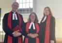 Right  Rev Julian Pursehouse, chair of the East Anglia District of the Methodist Church, and the Rev Dr Jane Leach, Principal of Wesley House, Cambridge, Rev Catherine Dixon.