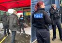 Police and other organisations carried out checks at a hand car wash in Stretham, near Ely.