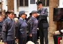 Promotions from left to right, Corporal Billy Phillips, Corporal Monasch Tsui and Sergeant Anna Munday