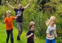 Tom his children and nephew enjoying Sunday's Ely Country junior parkrun