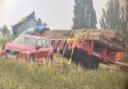 Police were called to a collision between a car and a tractor on Lynn Road at 9.52am.