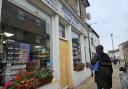 The front of Rima's Shop in Main Street, Littleport, has been boarded up following the burglary