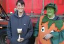 One of the trophy winners with Mr Pumpkin.