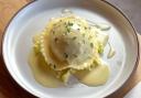 The homemade crab ravioli