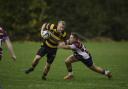 Try scorer Paul Dewey in action.