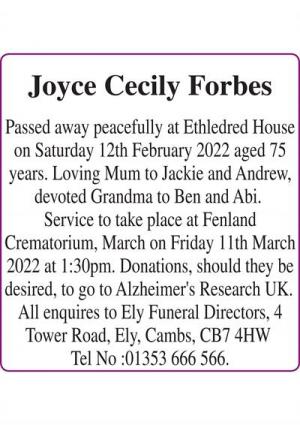 Forbes, Joyce Cecily