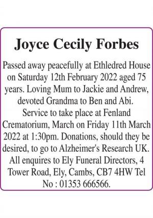 Joyce Cecily Forbes