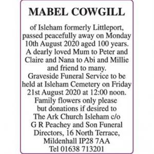 MABEL COWGILL