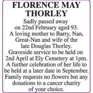 FLORENCE MAY THORLEY