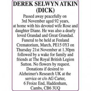 DEREK SELWYN ATKIN (DICK)