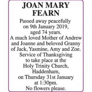 JOAN MARY FEARN