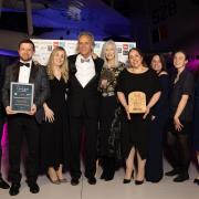 Left to right: Dave Gibbons (sponsor), Thomas Hoddy, Natalie Douglas, Bill Jordan, Deb Jordan, Lorraine Findlay, Kelly Lovick, Amy Plows, Sophie Coles, Lydia Bentley