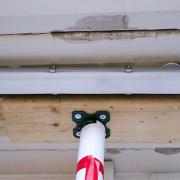 Support beams hold parts of the ceiling up in the Queen Elizabeth Hospital